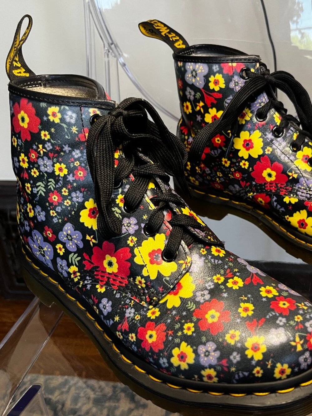 Dr. Martens 101 floral leather boots (men's or women's) - Picture 2 of 8